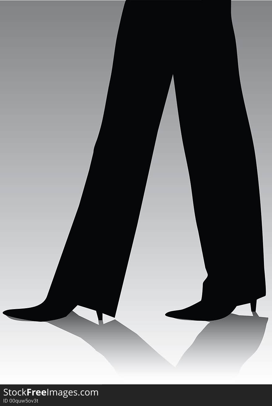 Legs of business woman silhouette