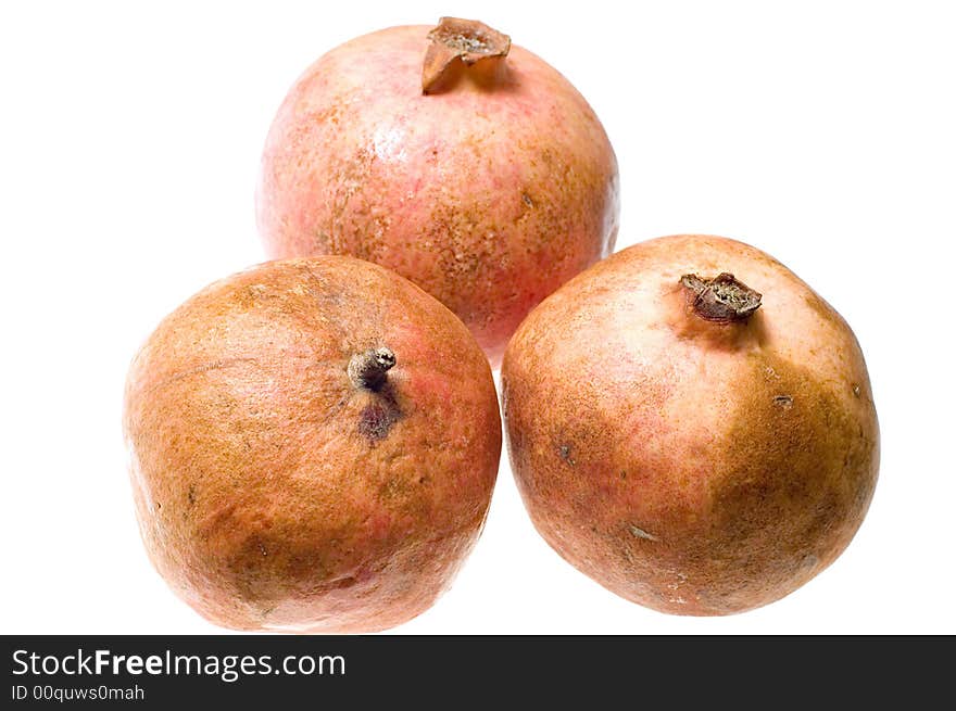 Three pomegranate