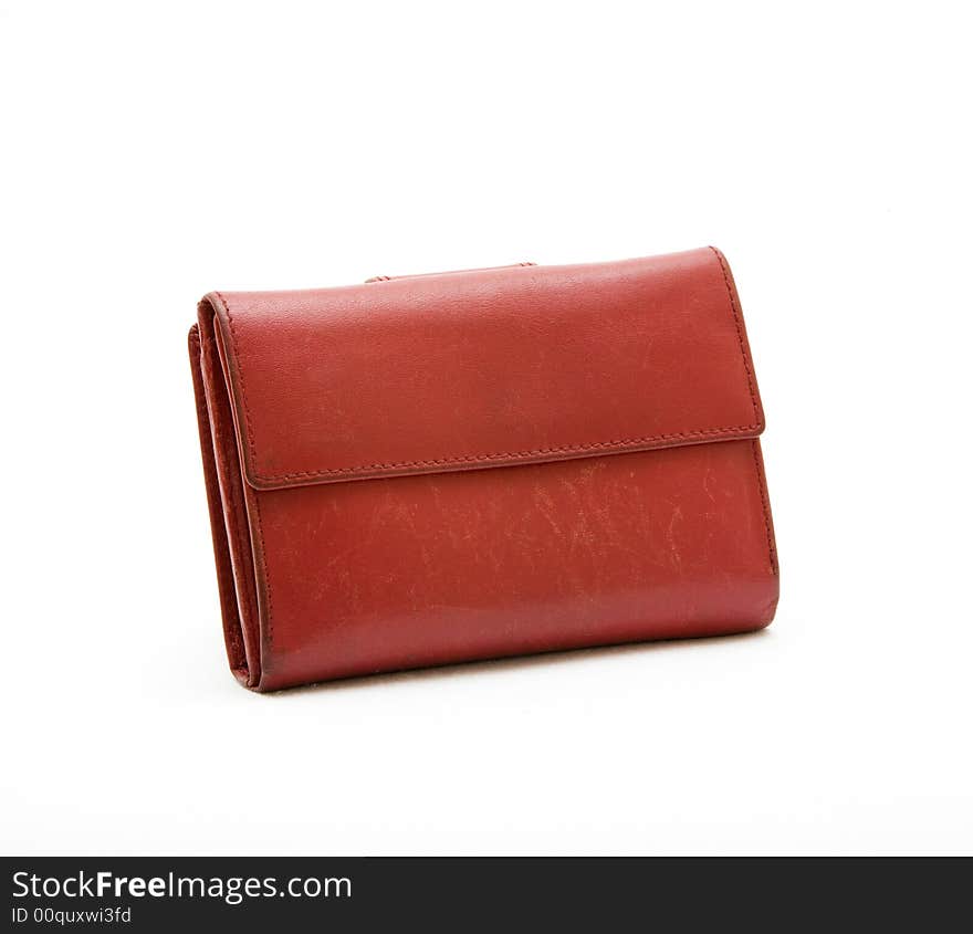 Red wallet on white groundback. Red wallet on white groundback