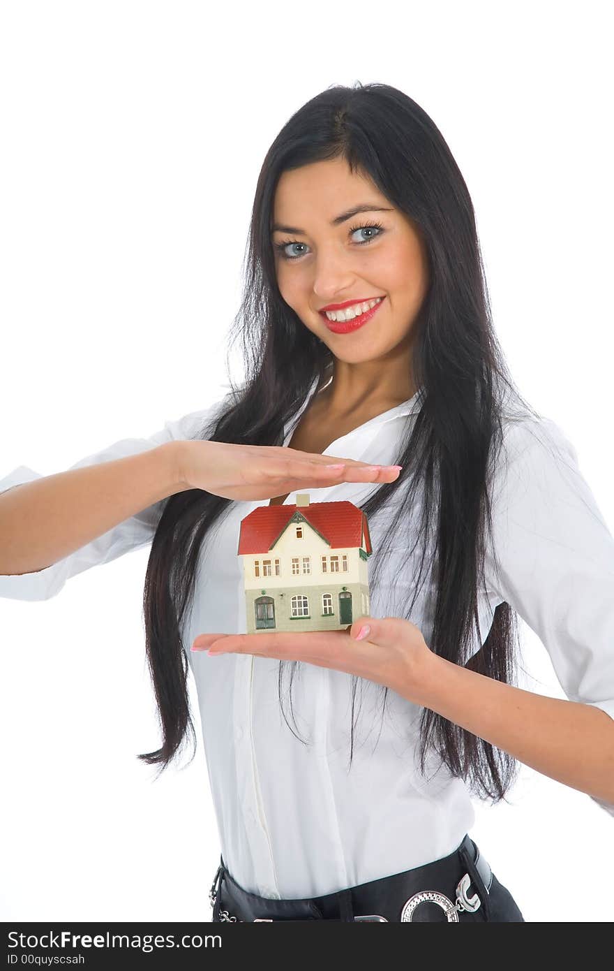 Business Woman Advertises Real Estate