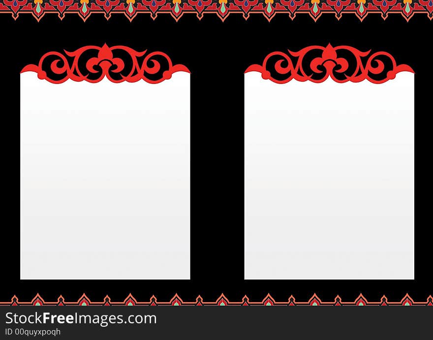 Pattern designed two floral frame. Pattern designed two floral frame