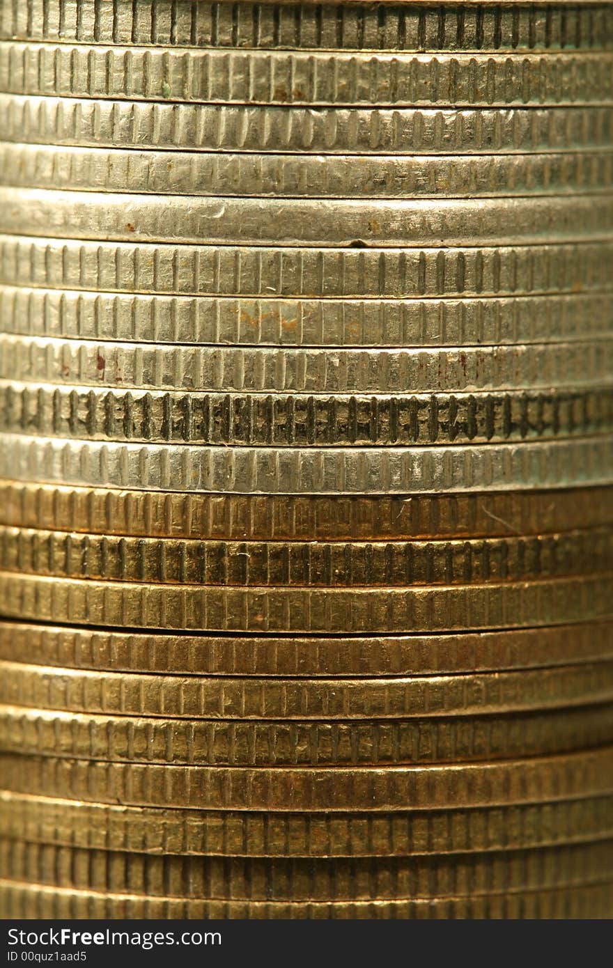 Close-up of multicolor coins stack