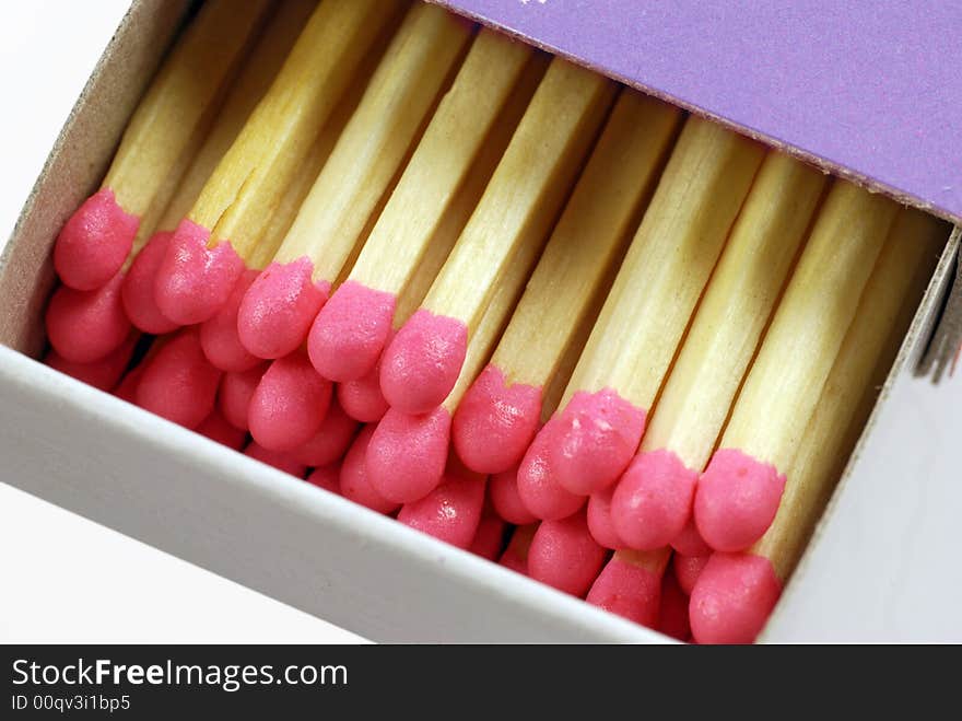 Box of red-headed, non-safety matches. Box of red-headed, non-safety matches