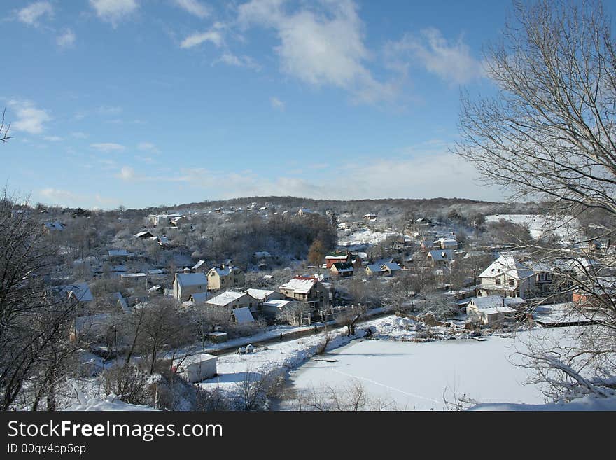 Houses in icing - homes in forest