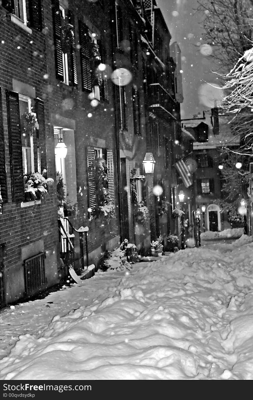 Stock image of a snowing winter at Boston, Massachusetts, USA. Stock image of a snowing winter at Boston, Massachusetts, USA