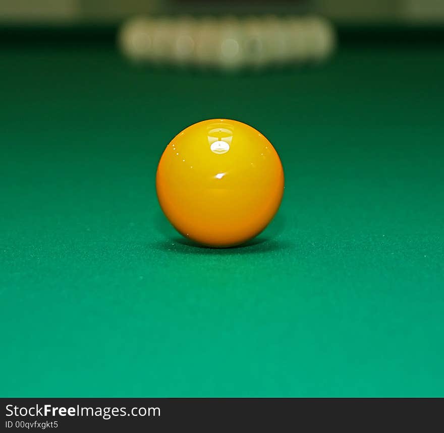 Pool Table Set Up For A Game