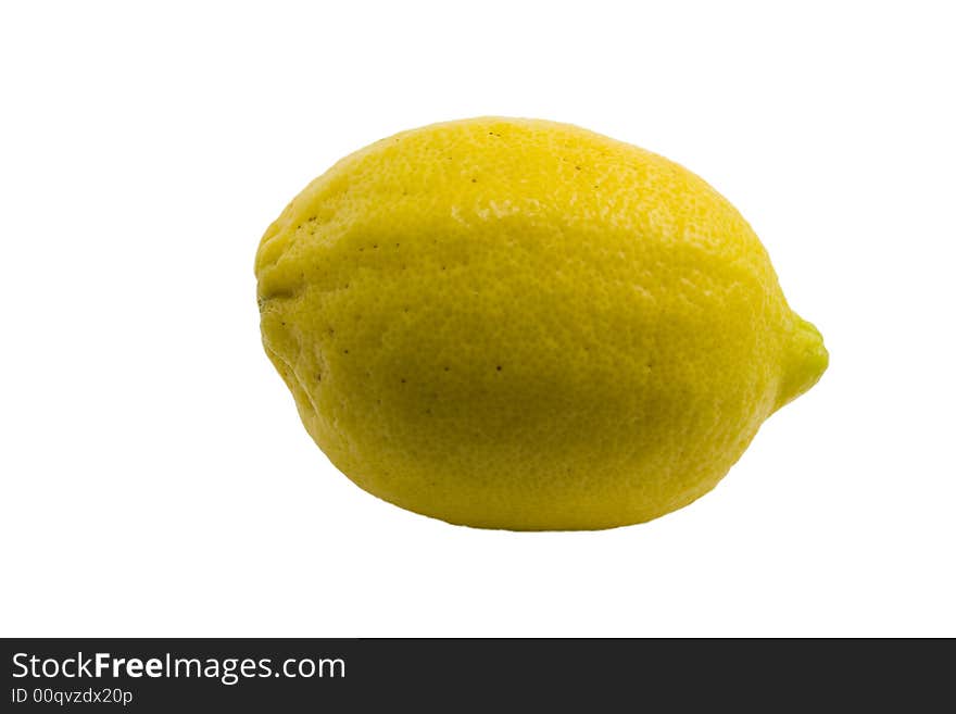 Yellow lemon on white background. Isolated object