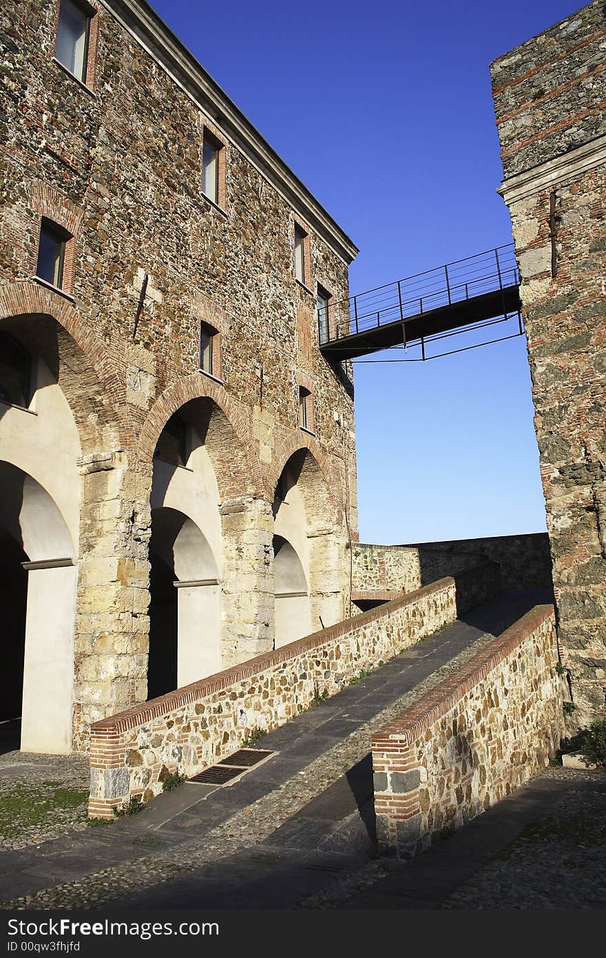 Inside Priamar fortress in Savona (Italy). 	
The Priamar fortress was built in 1542