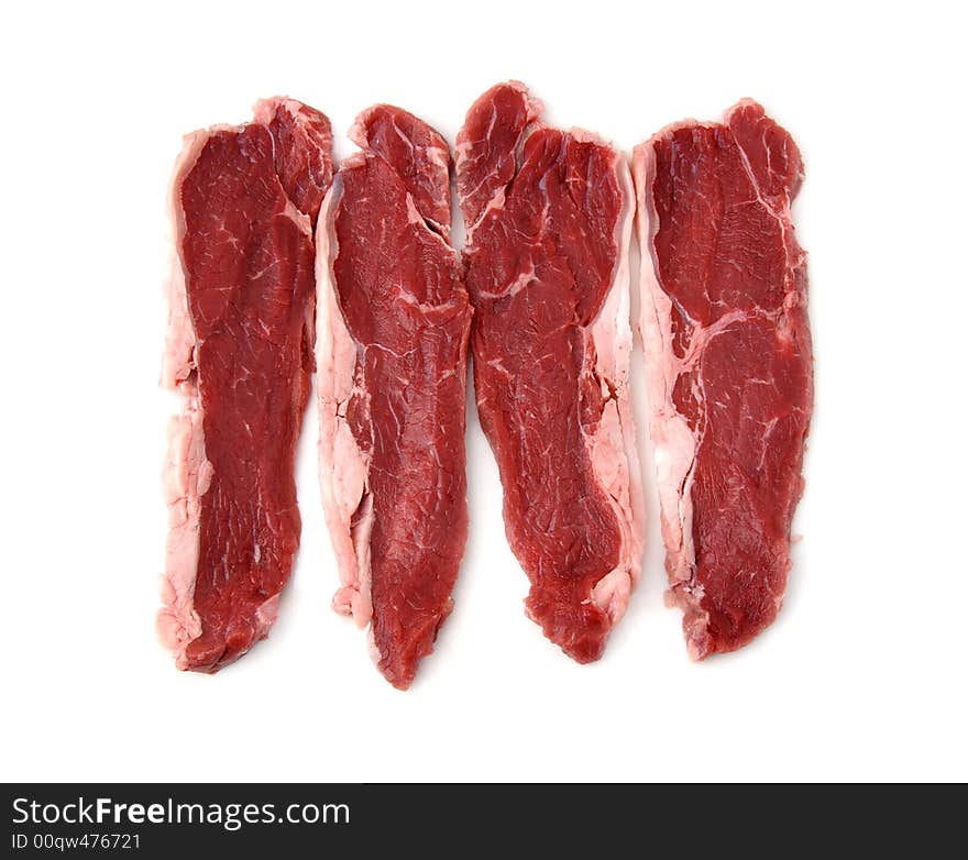 Fillet of beef on a white background. Fillet of beef on a white background