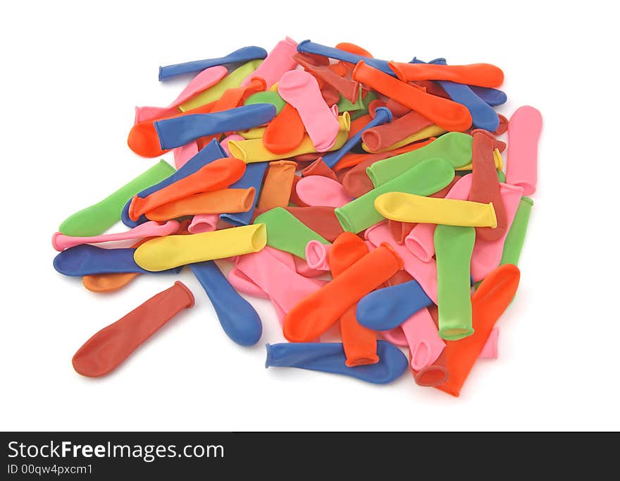 Pile of balloons of various colors