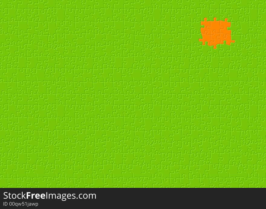 Background - Volumetric Green And Orange Puzzle