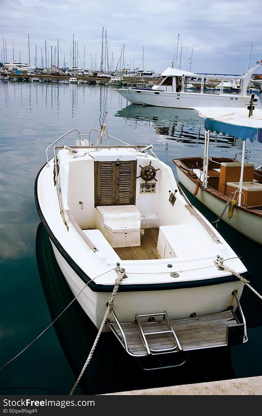 Small boat in harbour