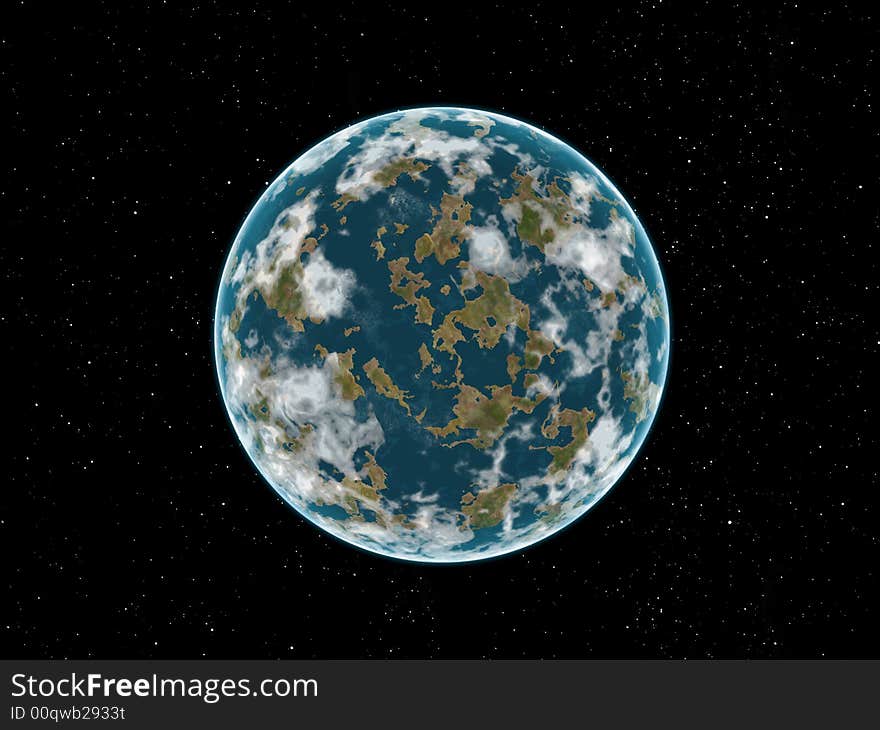 Planet the earth in space