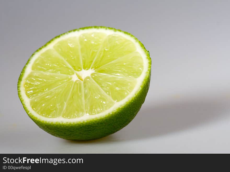 Isolated lime on white background