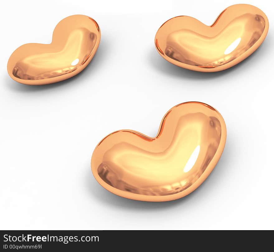 Great hearts isolated on white