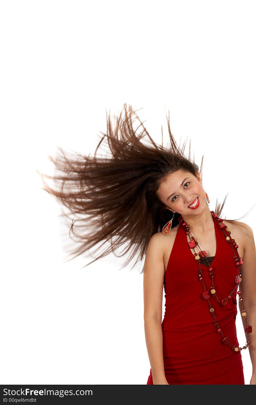 Beautiful stylish young woman with hair flowing in the air. Beautiful stylish young woman with hair flowing in the air