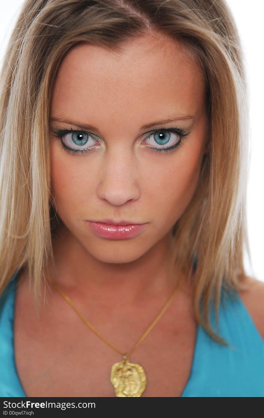 Gorgeous teen girl close up with focus on the eyes