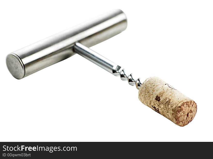 Wine corkscrew. Shot in a studio.