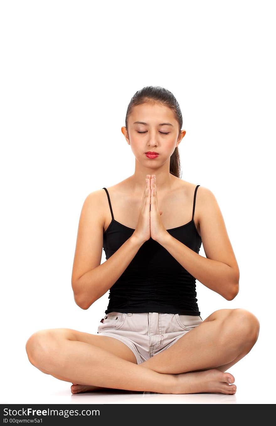 Femala Girl Meditating