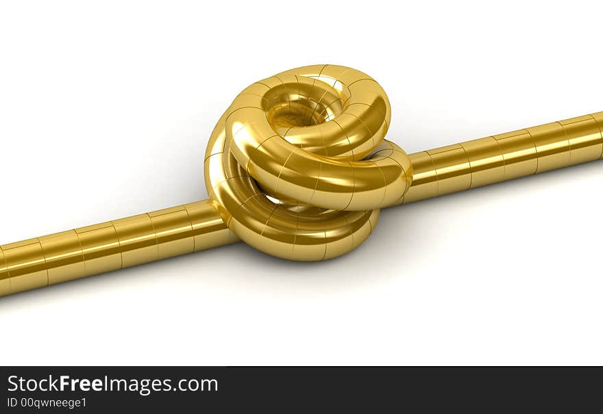 Gold Knot 3D Render Isolated