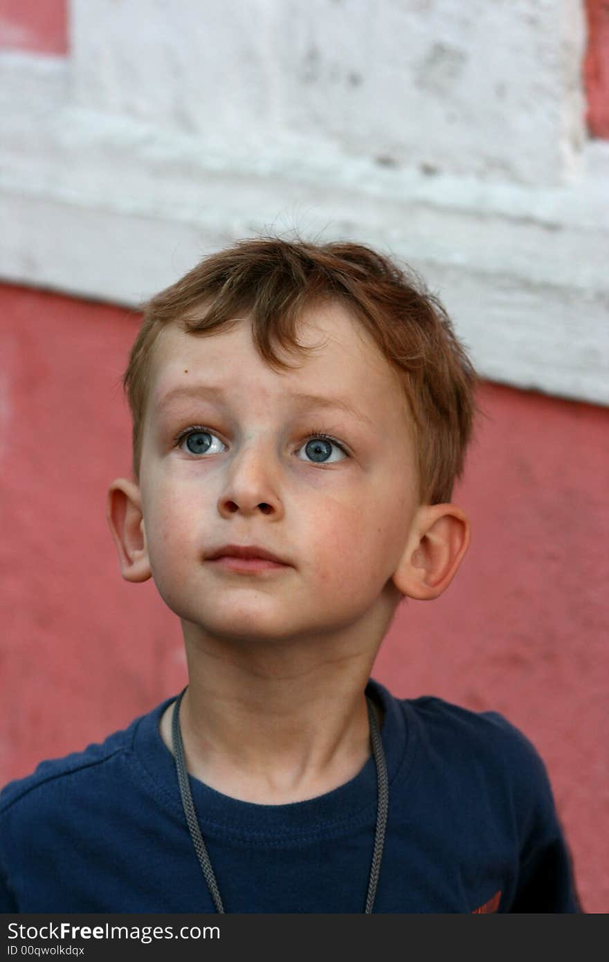 Cute little boy looking up. Cute little boy looking up