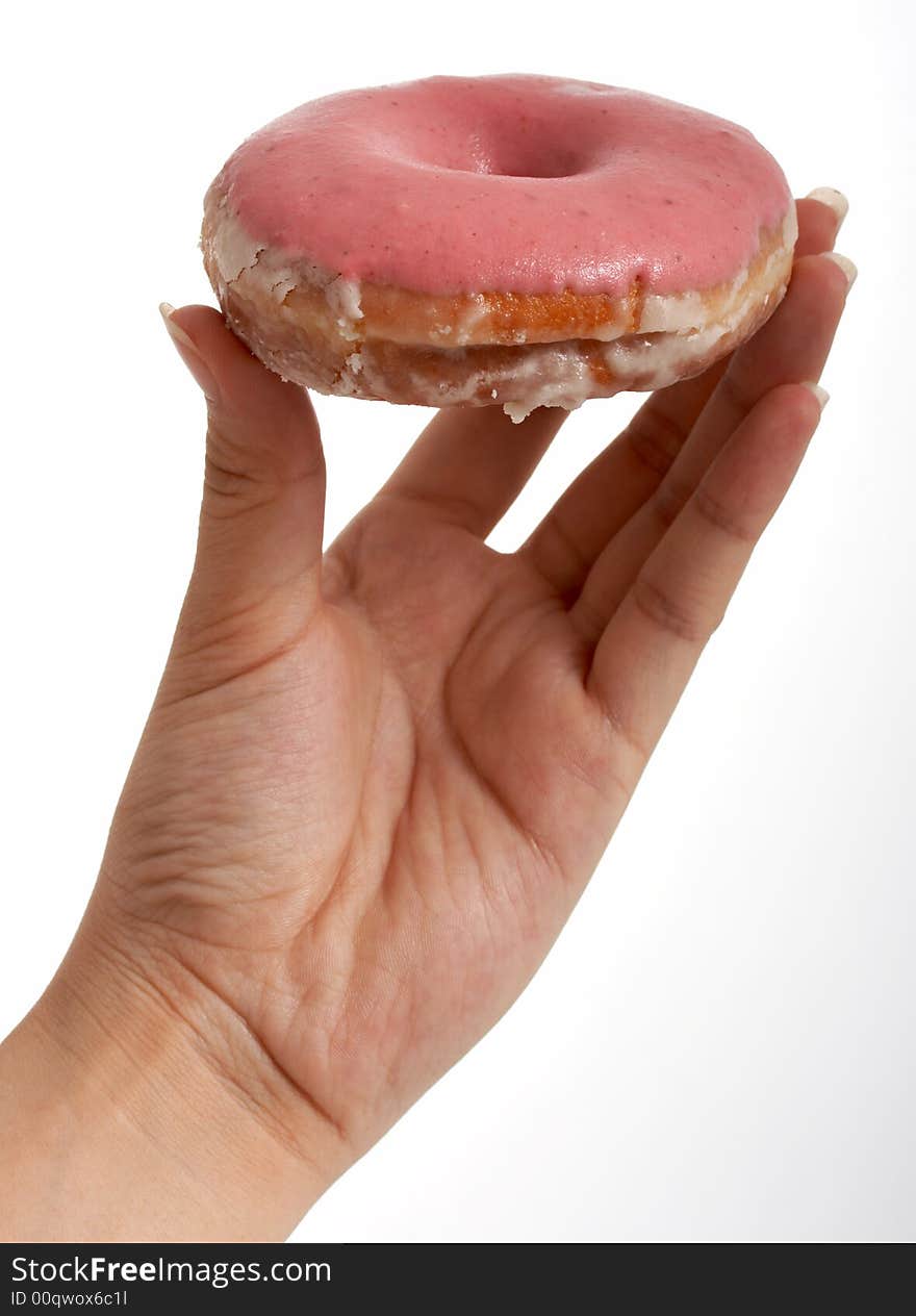 Fresh strawberry doughnut - good for snack time