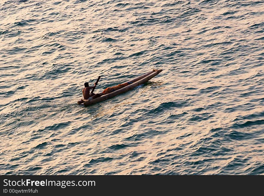 Indian fisherman on the boat