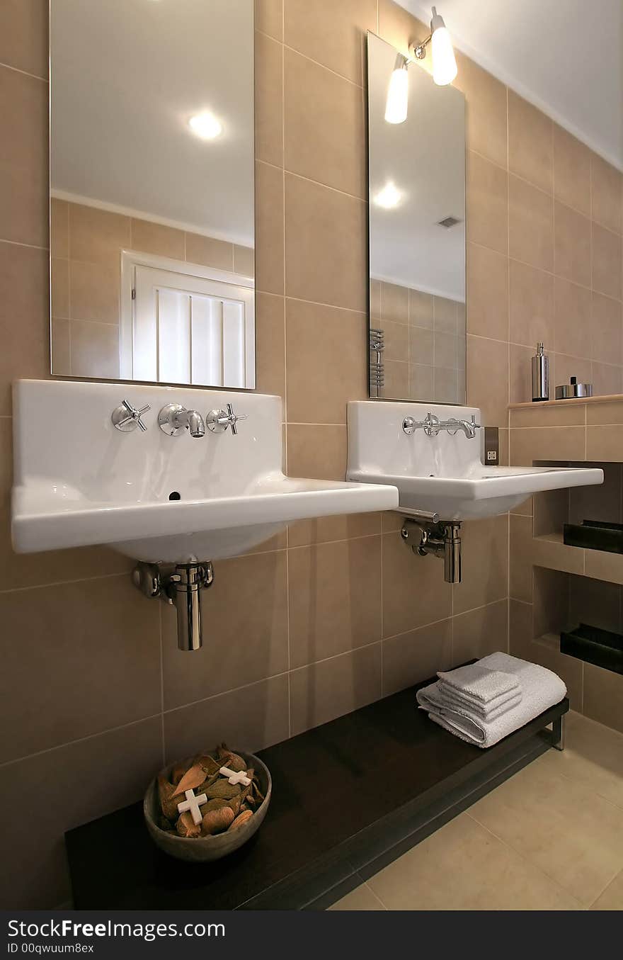 Bathroom interior in modern home. Bathroom interior in modern home