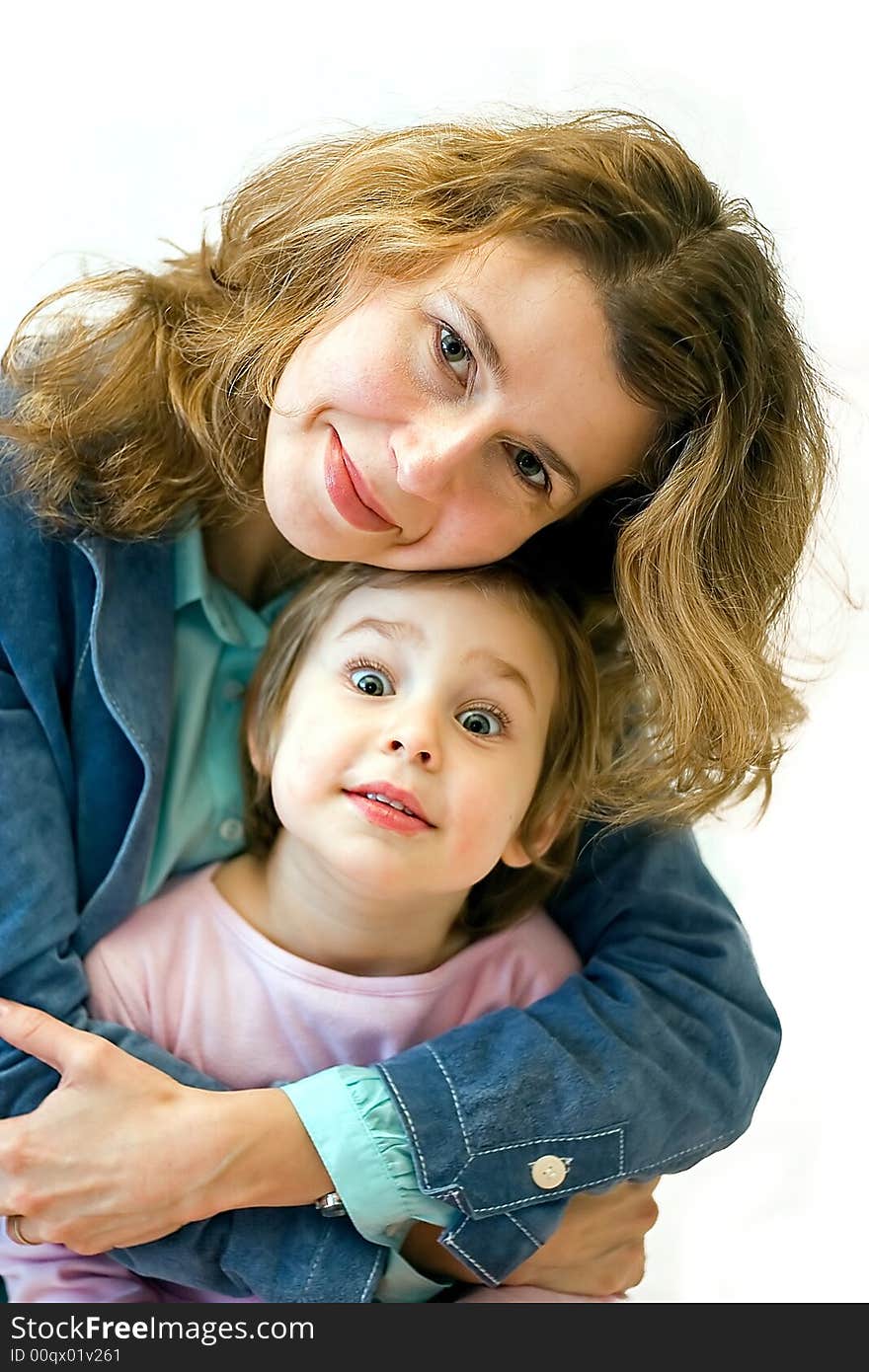 Smiling mother and small daughter. Smiling mother and small daughter