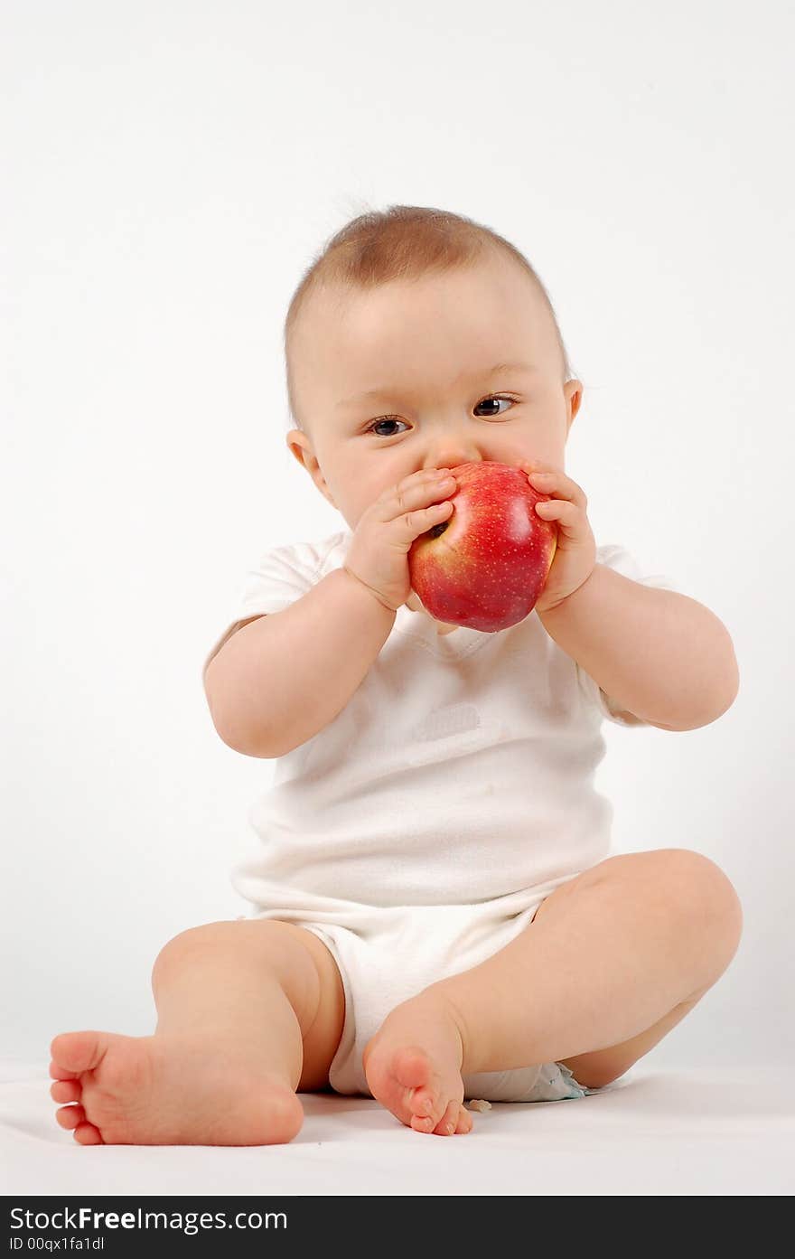 Sweet baby girl on white background. Sweet baby girl on white background