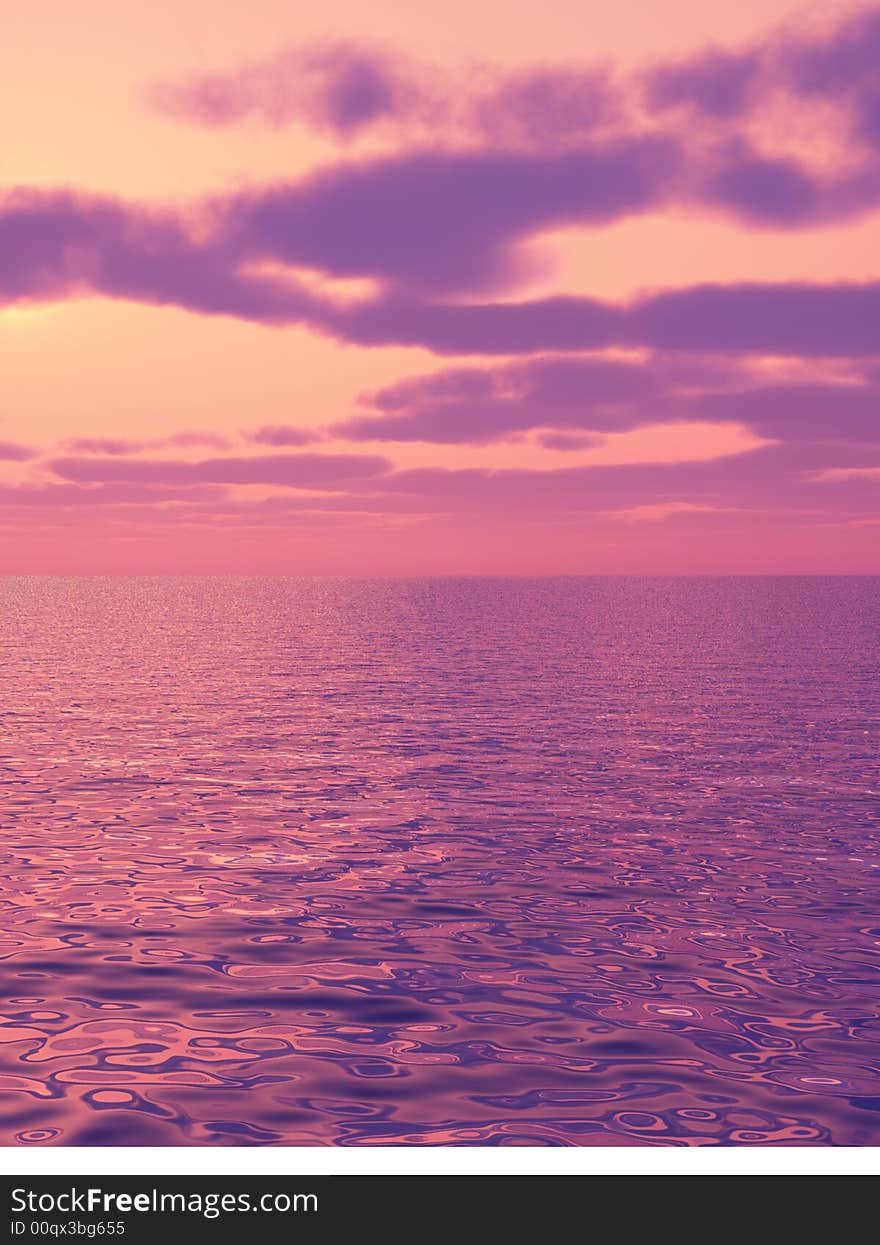 Beautiful sunset over a sea