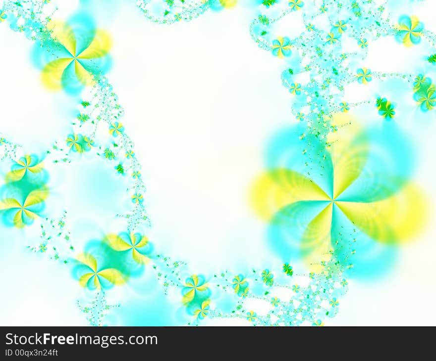 Garland of flowers on a white background