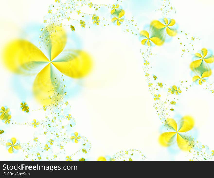 Garland of flowers on a white background