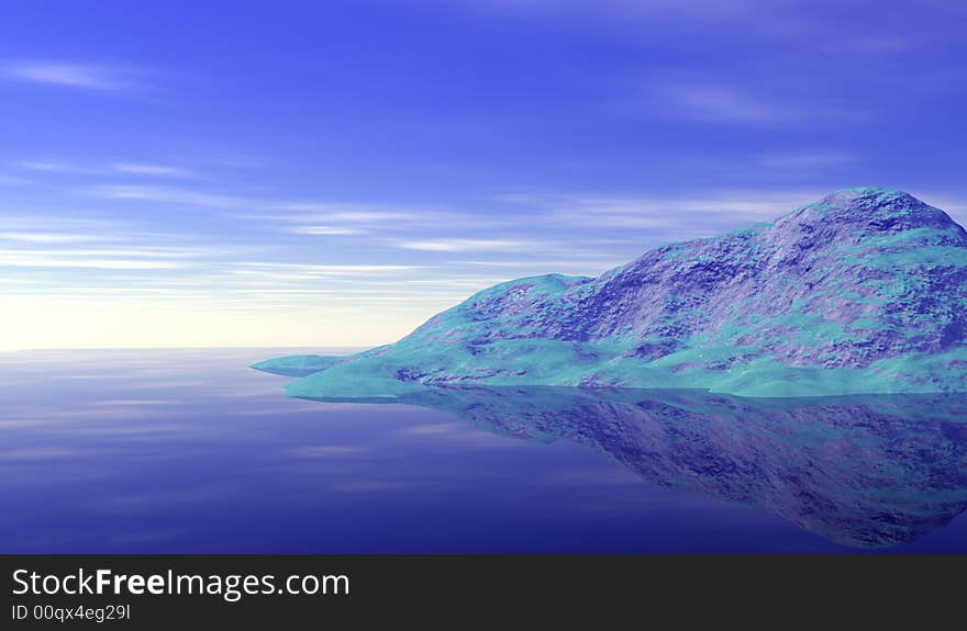 Beautiful summer seascape with island. Beautiful summer seascape with island