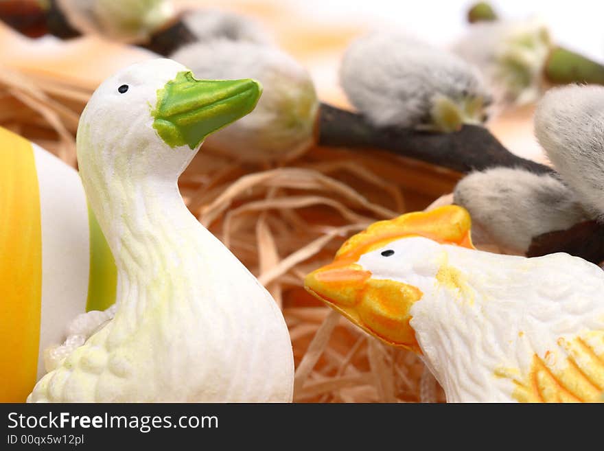 Easter decoration- goose and chick