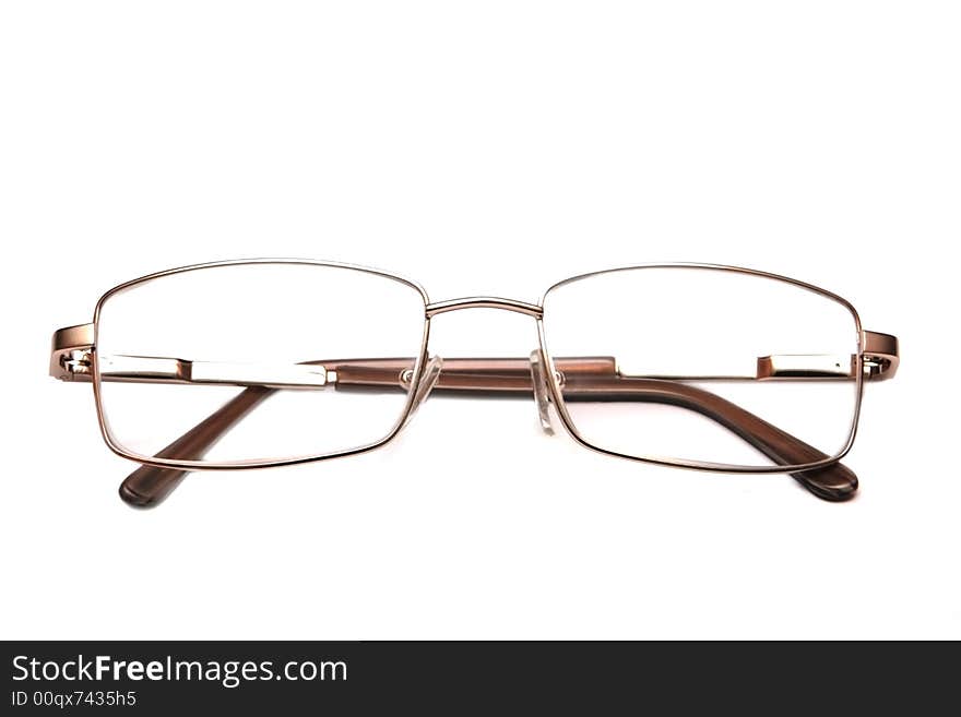 Eyeglasses on the white background