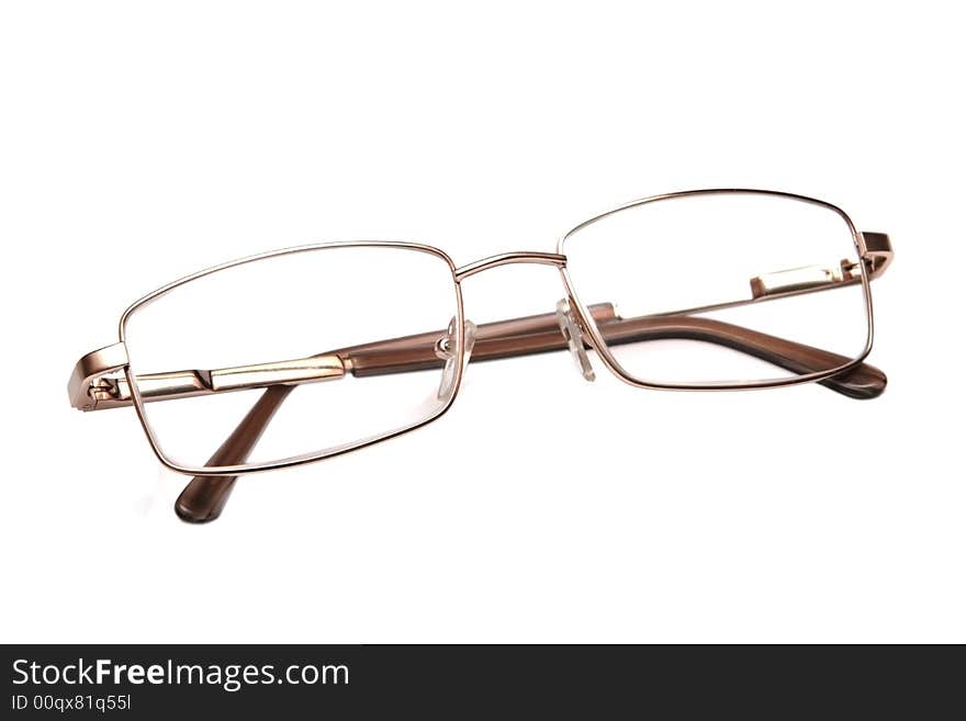 Eyeglasses on the white background