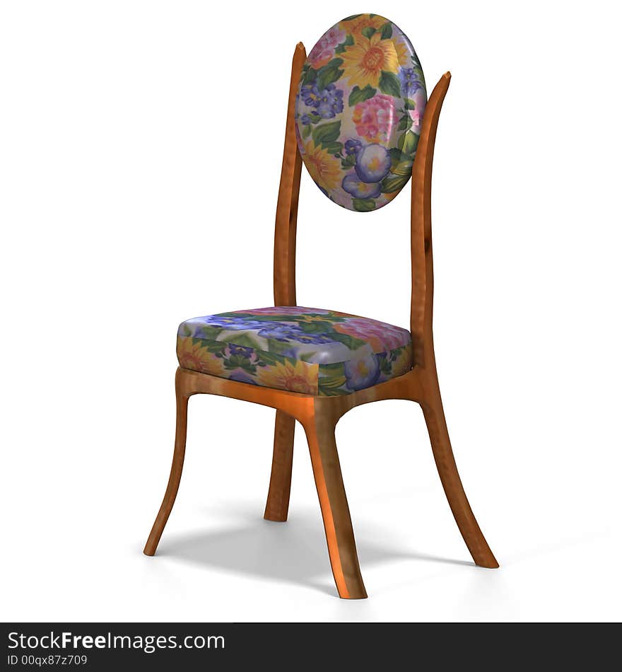 Classical chair - half side view