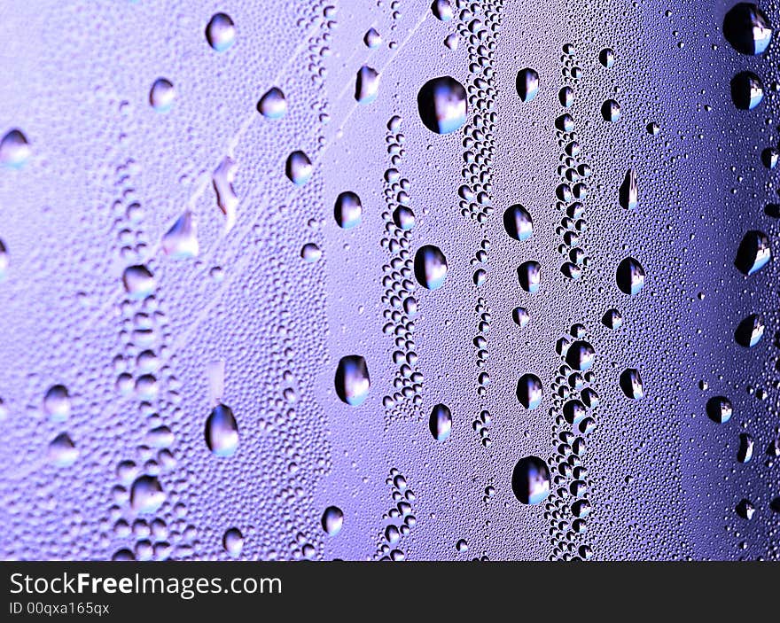 Close-up of water drops on glass (Background)