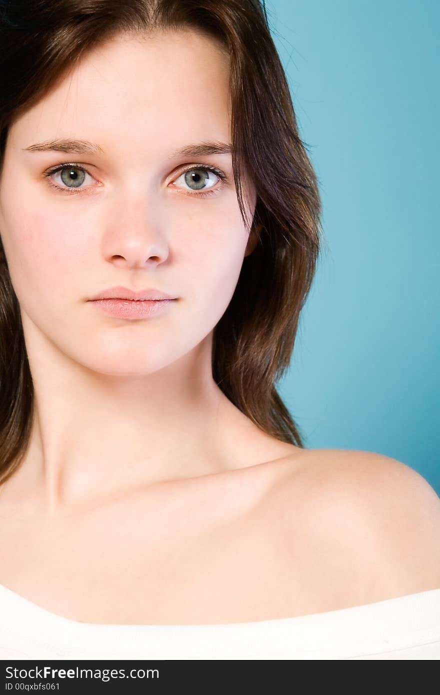 Natural portrait of a girl with short brown hair. Natural portrait of a girl with short brown hair