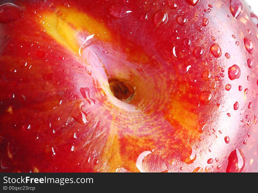 Close up image of red plum