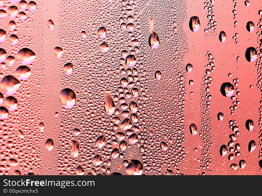 Close-up of water drops on glass (Background)