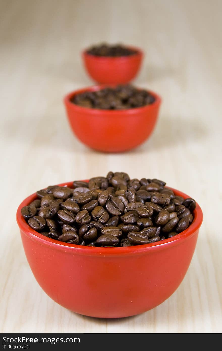 Coffee beans in red bowls  6