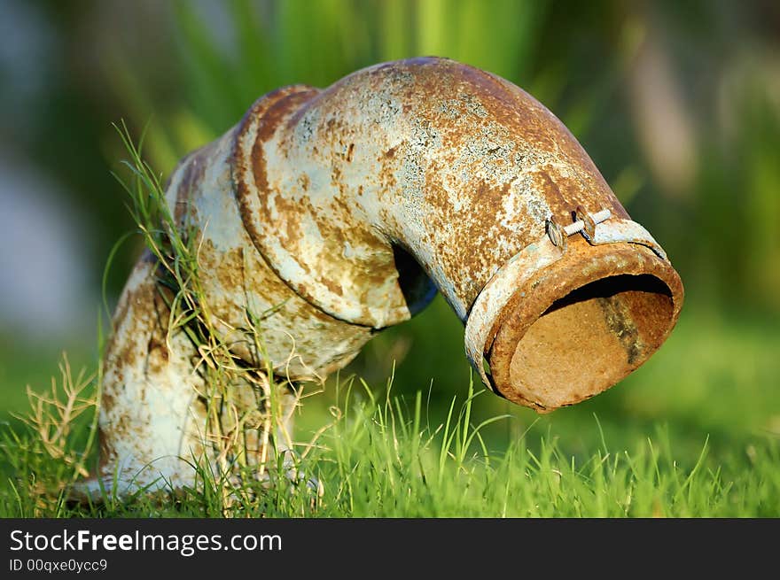 Rusty end of a pipe. Rusty end of a pipe