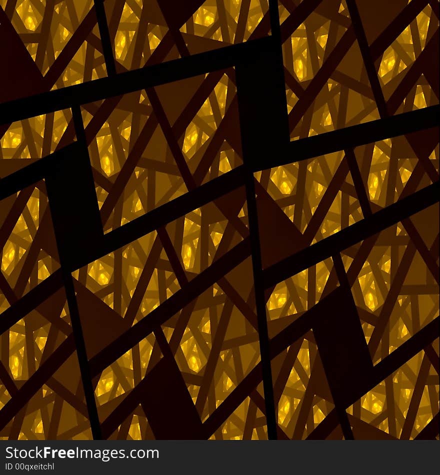 Abstract fractal image resembling a stained glass window