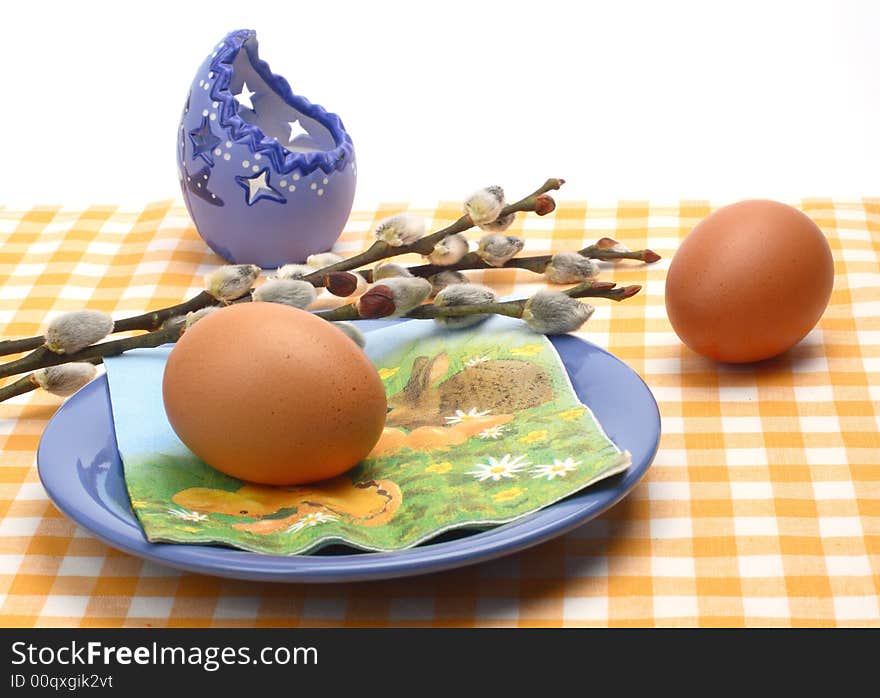 Easter breakfast- eggs on a plate