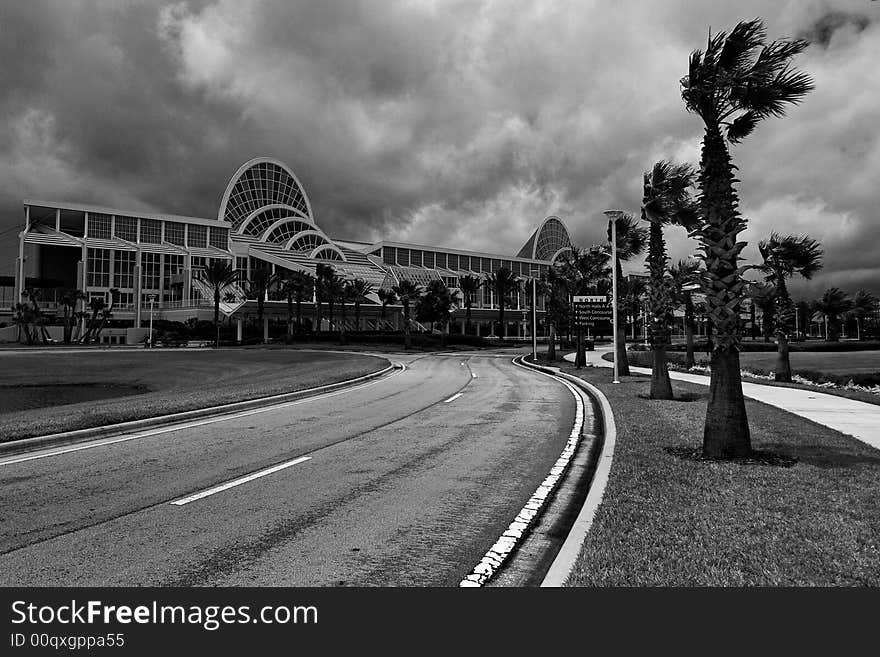 The Orange County Convention Center (North Concourse) in Orlando Florida on a stormy morning. The Orange County Convention Center (North Concourse) in Orlando Florida on a stormy morning.