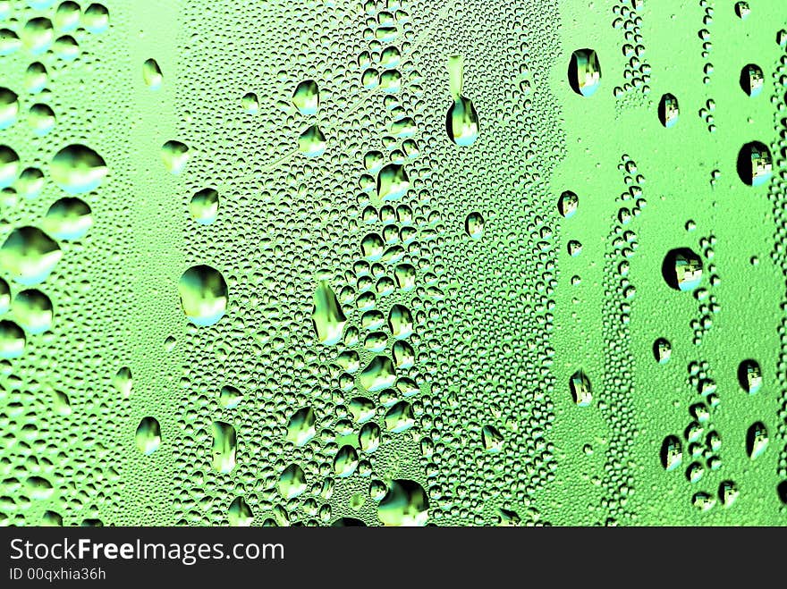 Close-up of water drops on glass (Background)