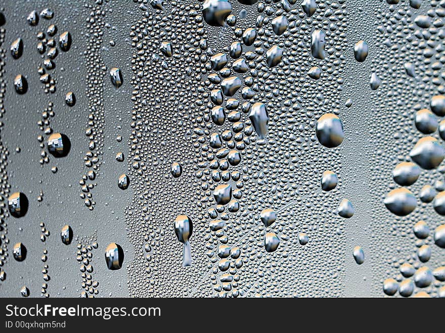 Close-up of water drops on glass (Background)