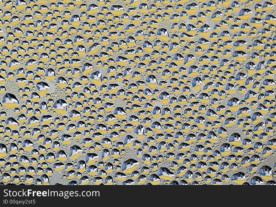 Close-up of water drops on glass (Background)